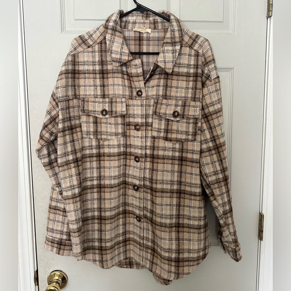 Brown and Cream Flannel Jacket